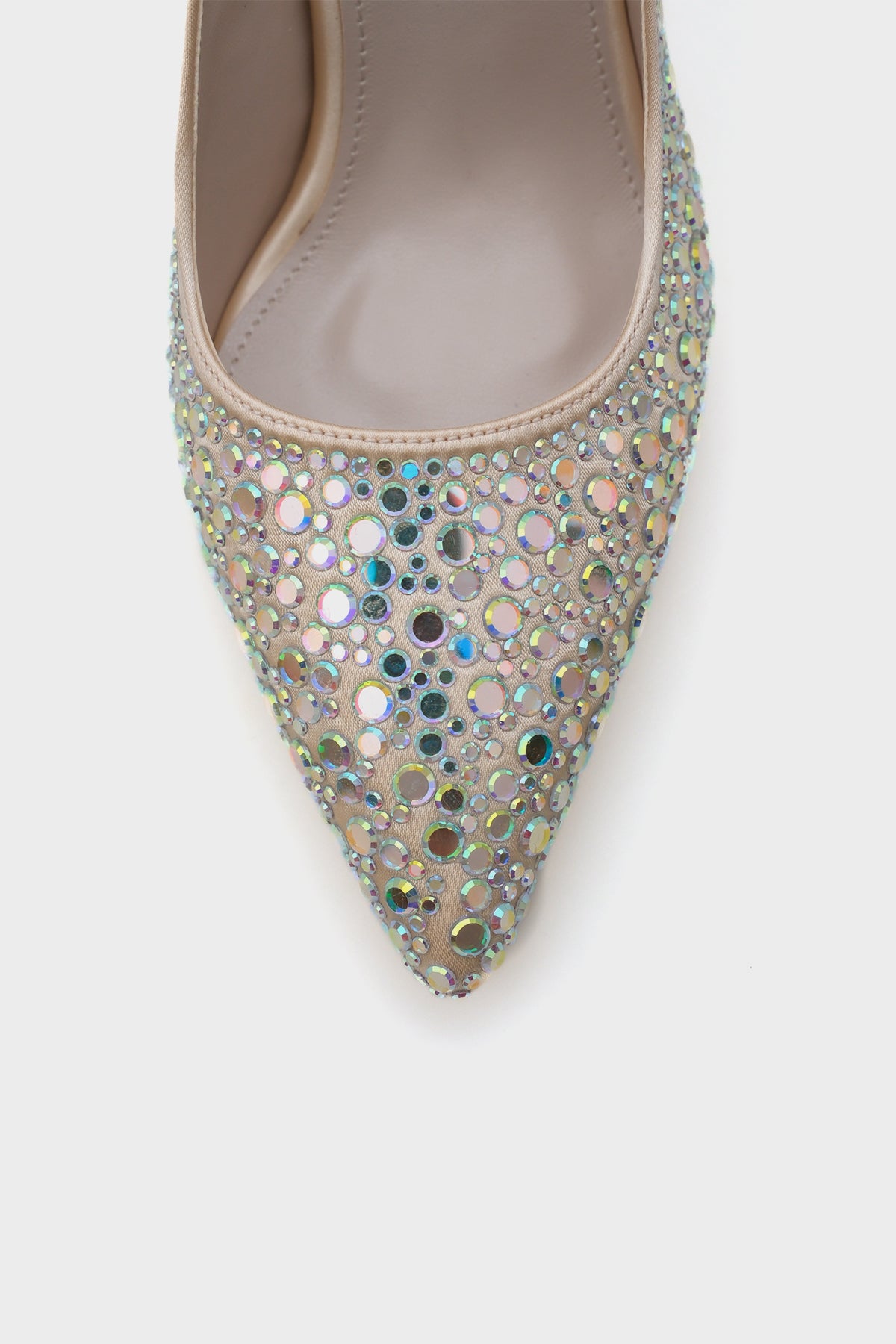 Hope Taşlı Saten Yüksek  Topuklu Arkası Bantlı Stiletto