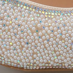 Denyse Komple Taşlı Sivri Burunlu Saten Arkası Bantlı Kadın Ayakkabı