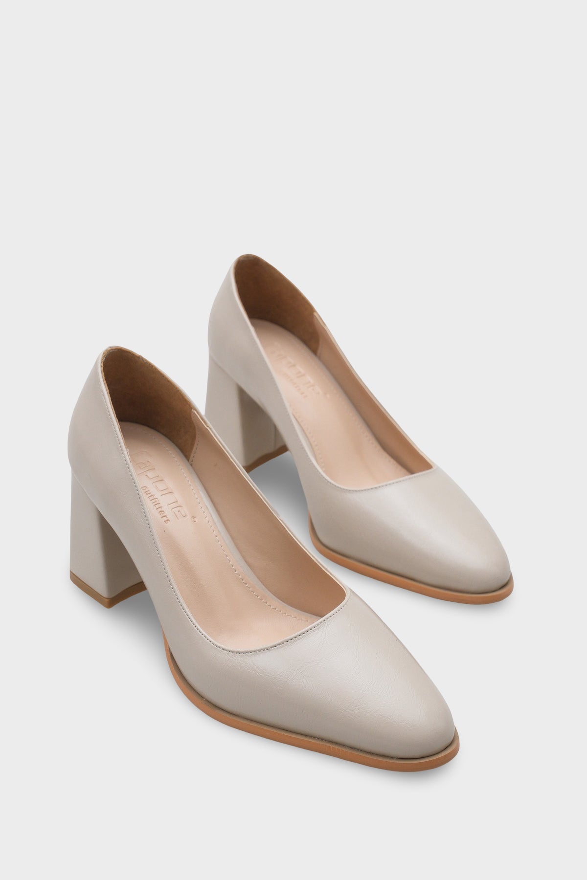 Penni Yuvarlak Burunlu Orta Topuklu Günlük Kadın Topuklu Ayakkabı