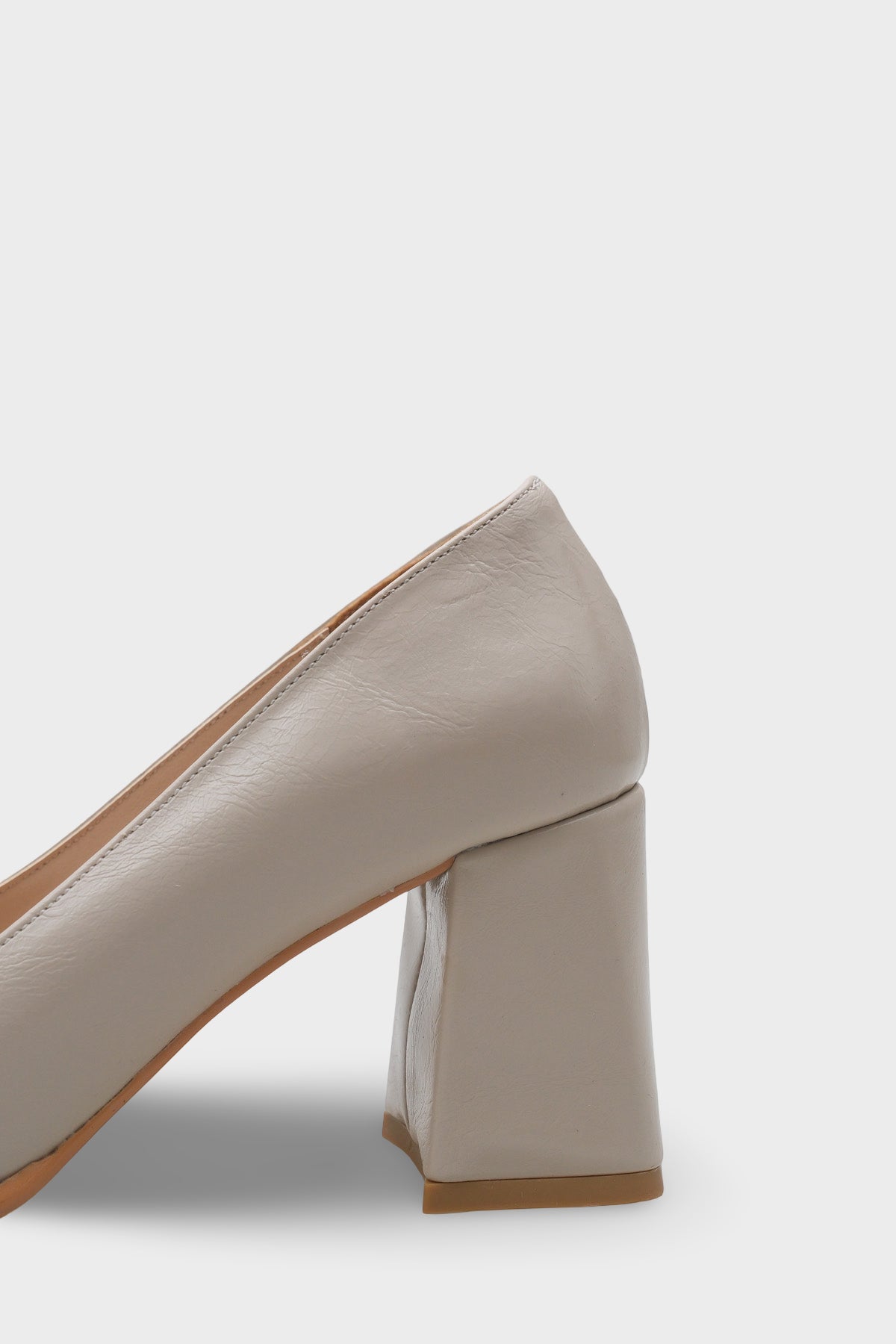 Penni Yuvarlak Burunlu Orta Topuklu Günlük Kadın Topuklu Ayakkabı