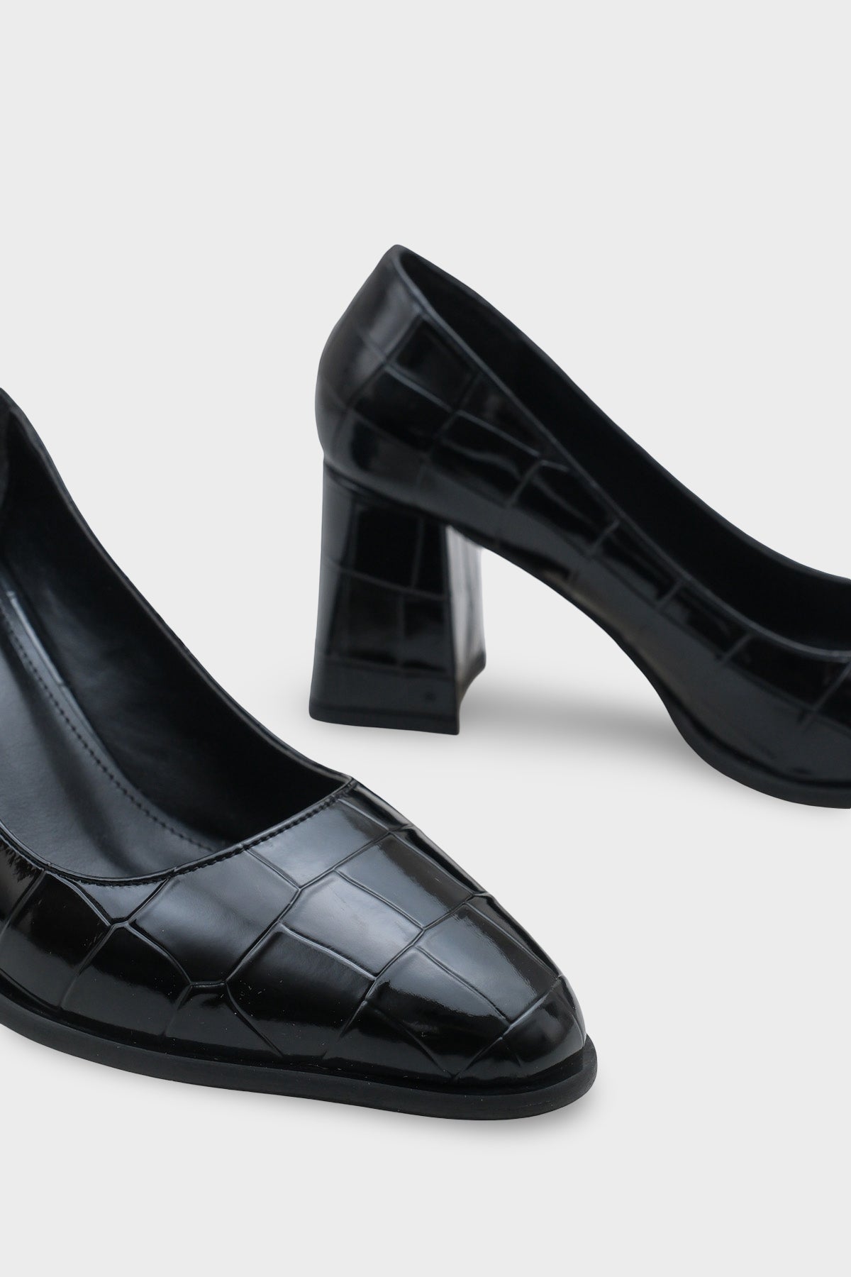 Penni Yuvarlak Burunlu Orta Topuklu Günlük Kadın Topuklu Ayakkabı