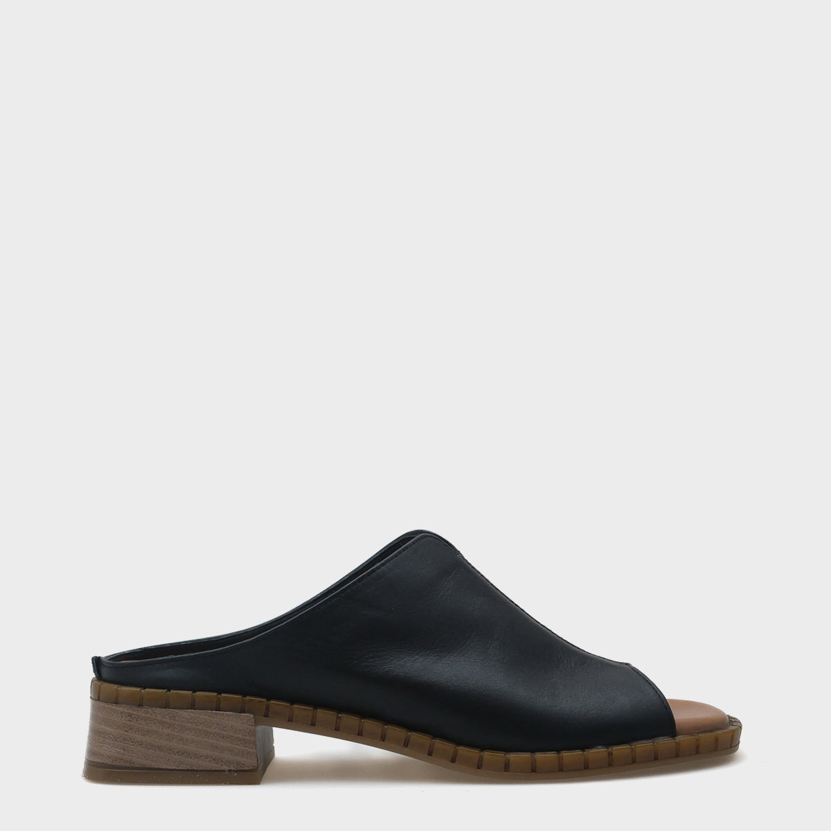 Nessy Kısa Topuklu Tek Bant Deri Kadın Terlik