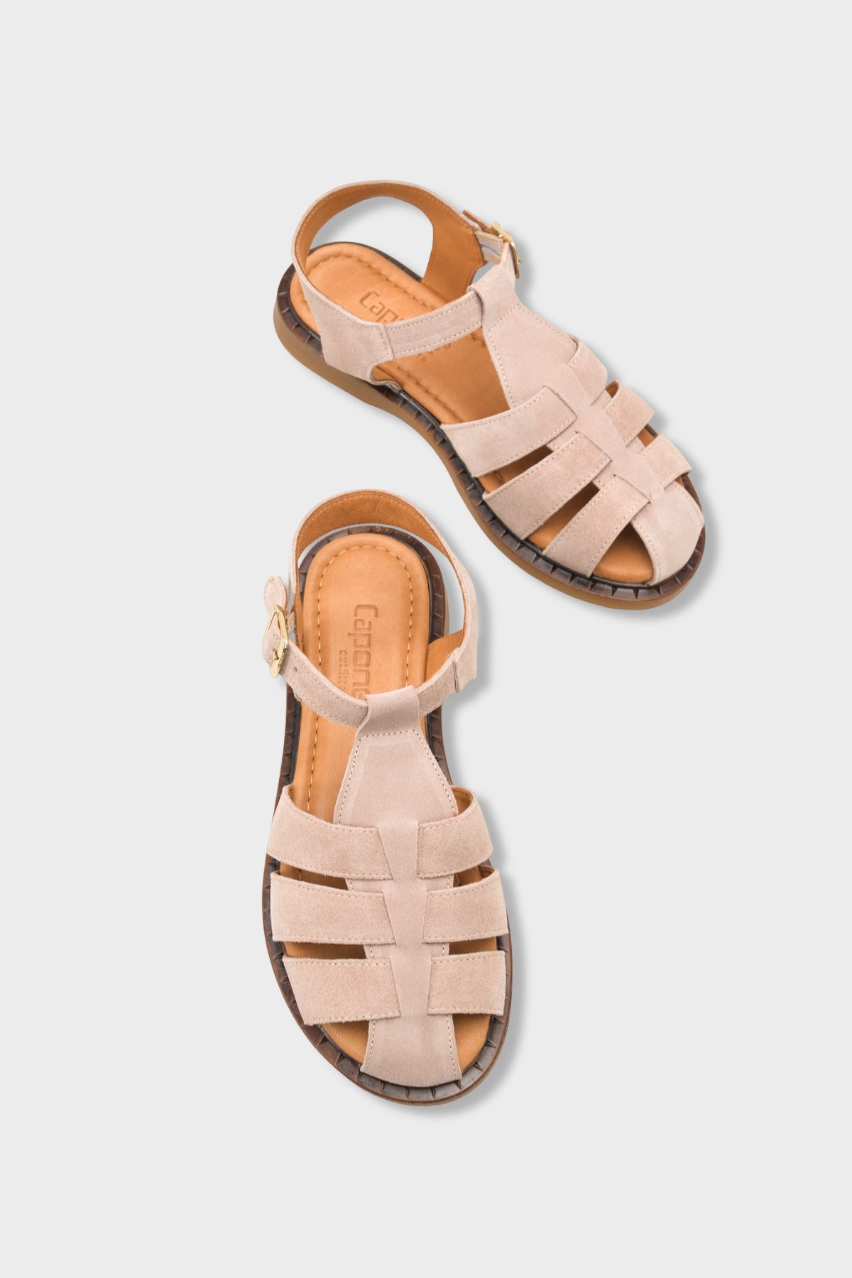 Corrine Hakiki Süet Gladyatör Düz Topuklu Kadın Sandalet