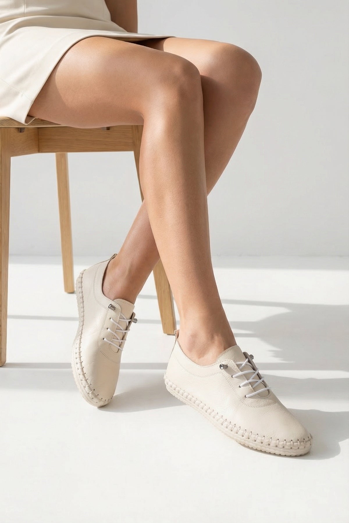 Fina Hakiki Deri Soft Konfor Tabanlı Kadın Sneaker