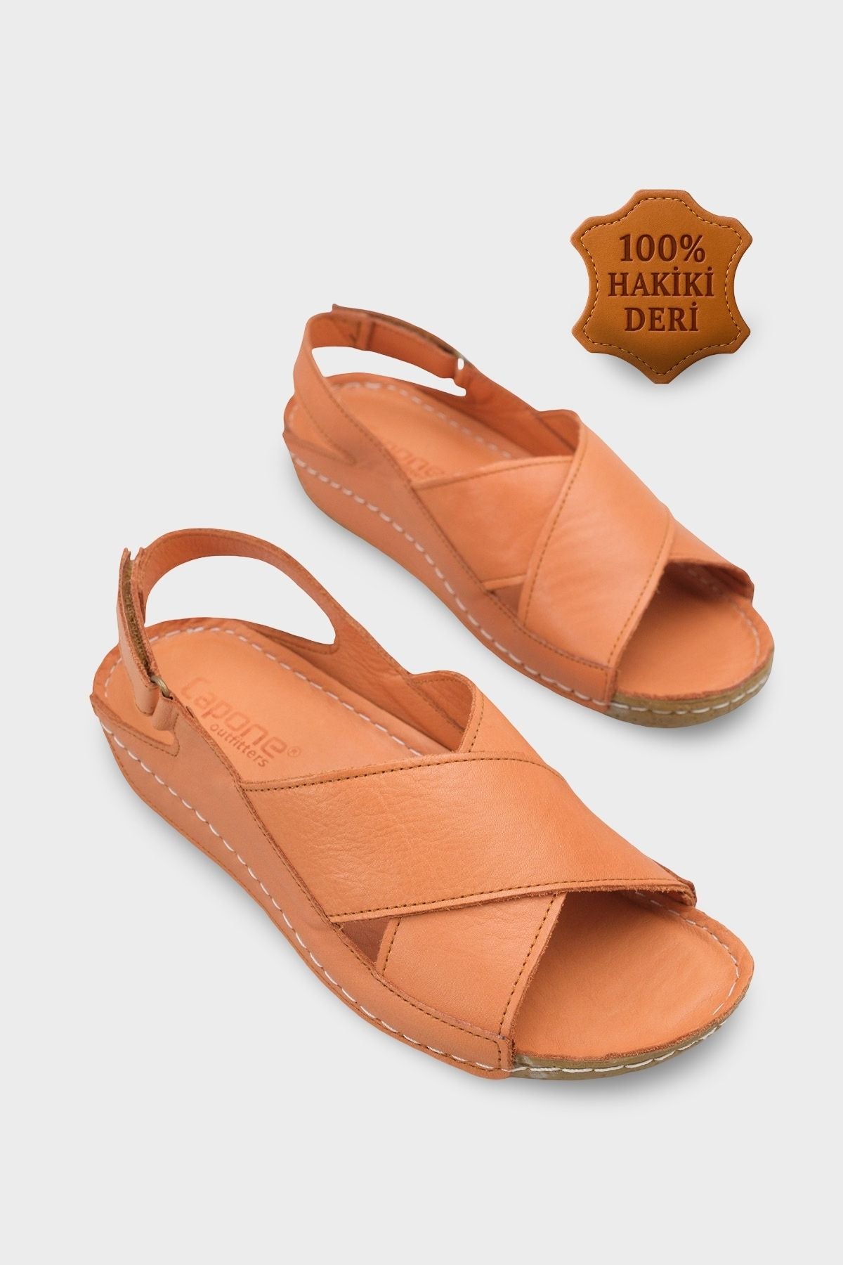 Florina Hakiki Deri Soft Konfor Kadın Sandalet