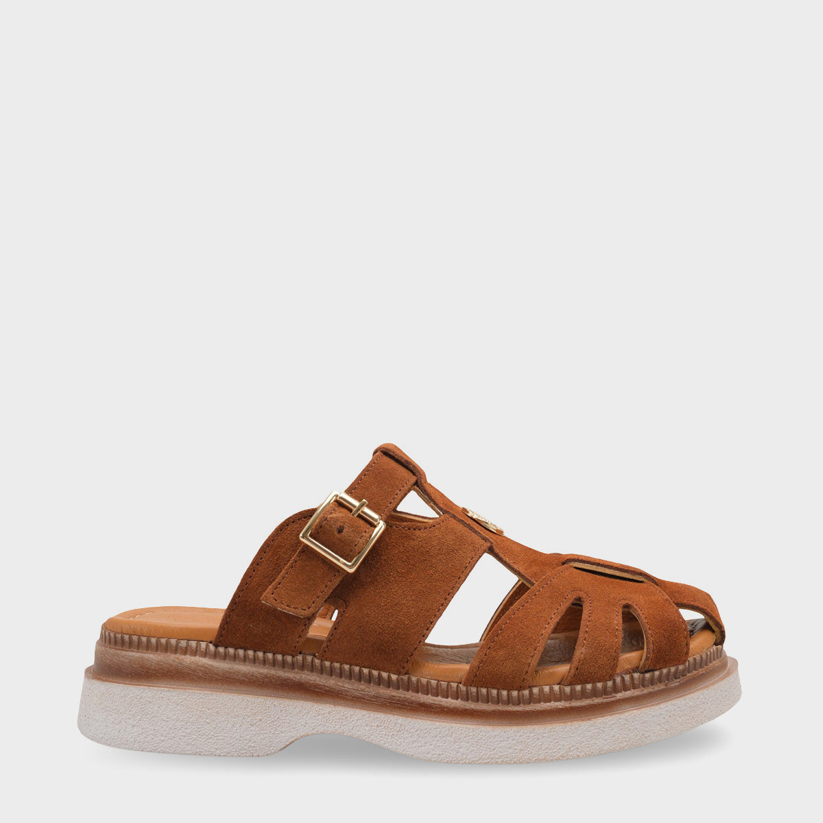 Cheri Hakiki Süet Gladyatör Dolgu Topuk Kadın Terlik