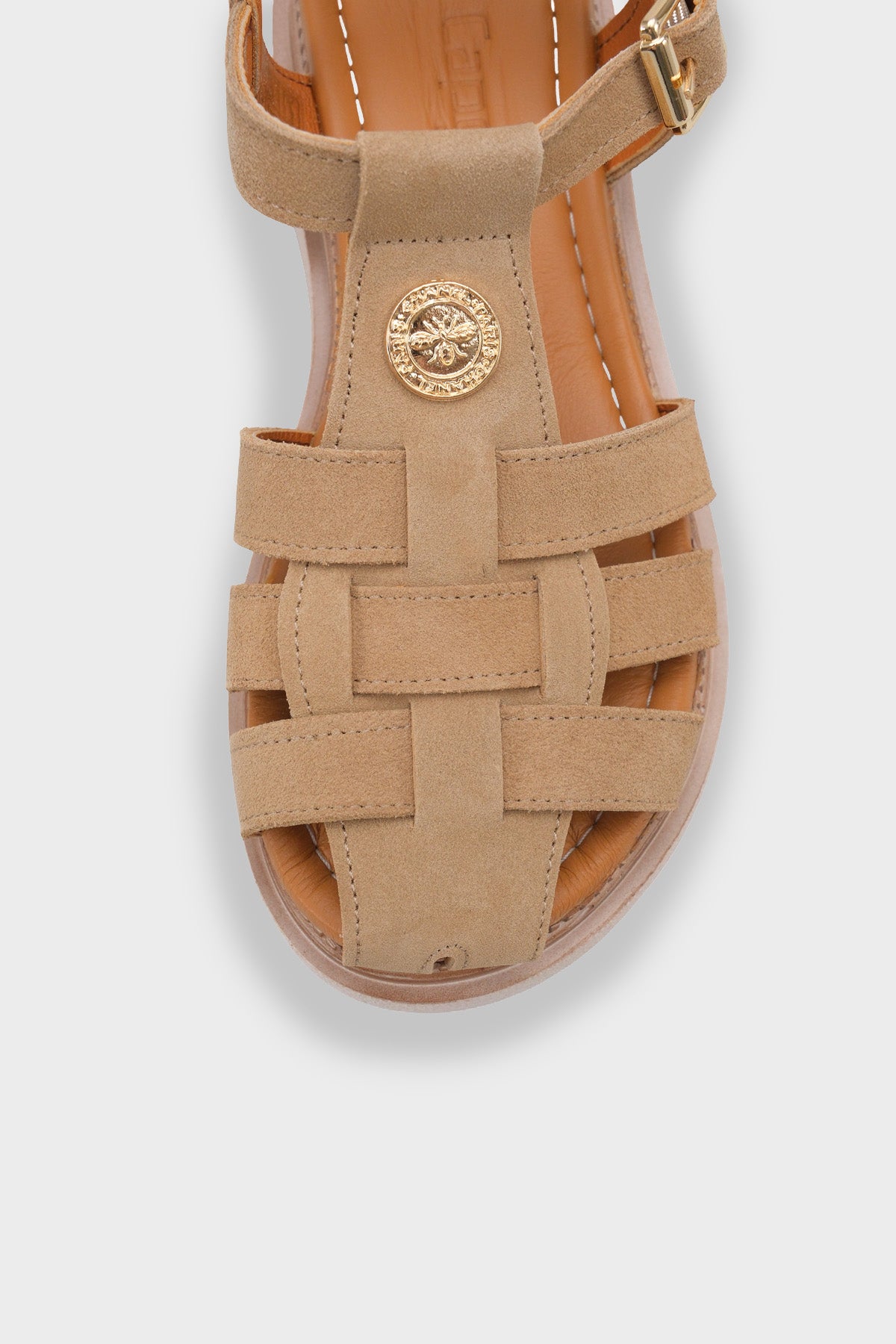 Juliane Hakiki Süet Gladyatör Dolgu Topuk Kadın Sandalet