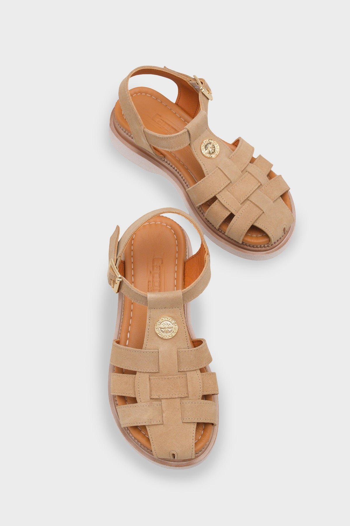 Juliane Hakiki Süet Gladyatör Dolgu Topuk Kadın Sandalet