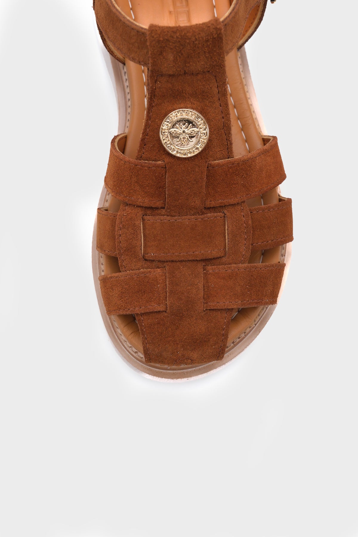 Juliane Hakiki Süet Gladyatör Dolgu Topuk Kadın Sandalet