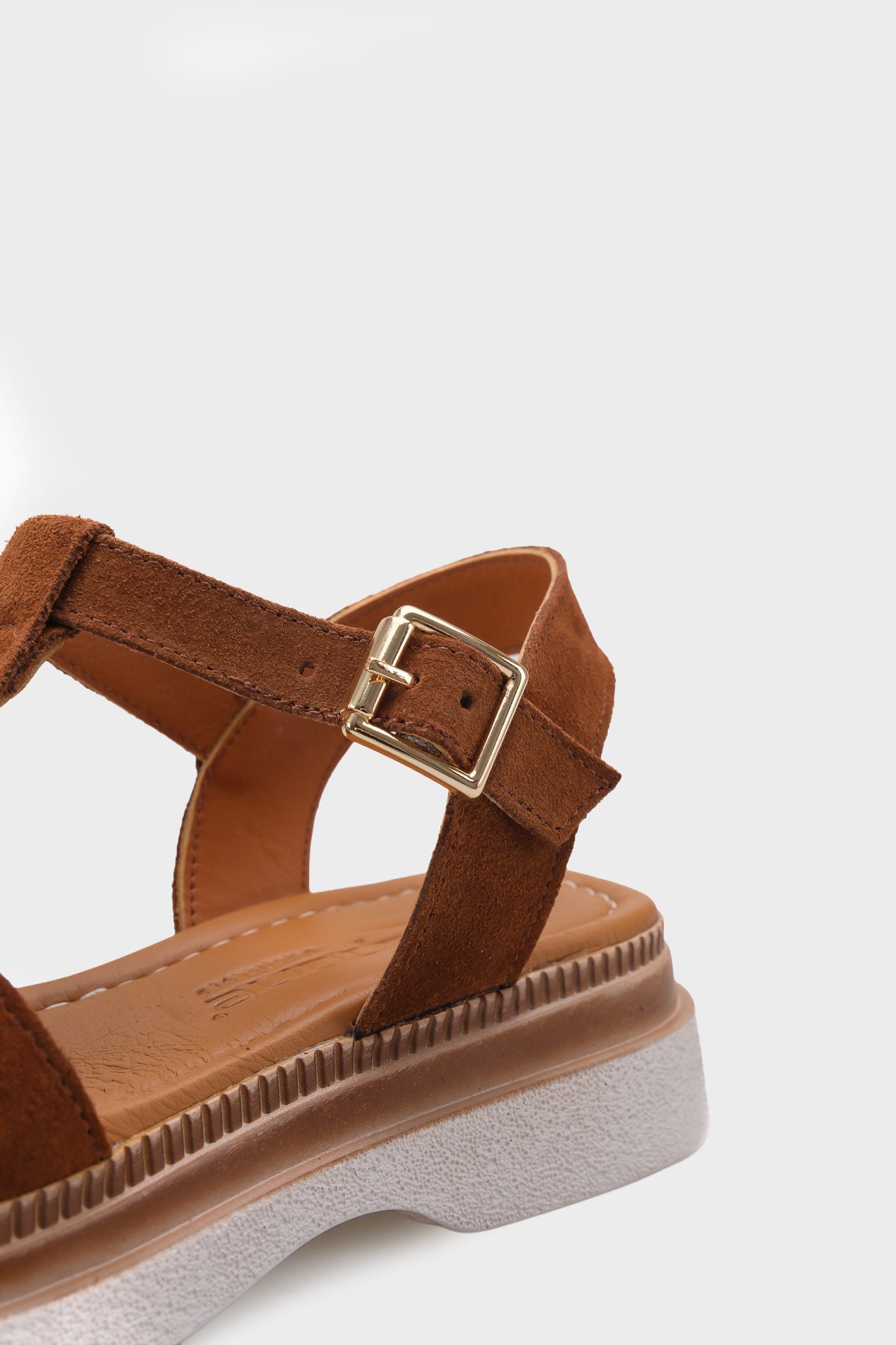 Juliane Hakiki Süet Gladyatör Dolgu Topuk Kadın Sandalet