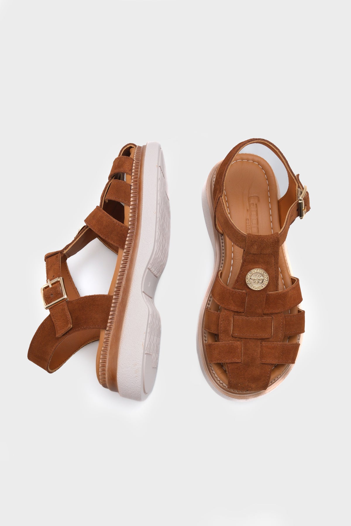 Juliane Hakiki Süet Gladyatör Dolgu Topuk Kadın Sandalet