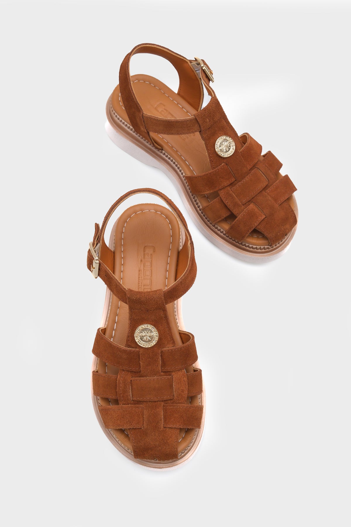 Juliane Hakiki Süet Gladyatör Dolgu Topuk Kadın Sandalet