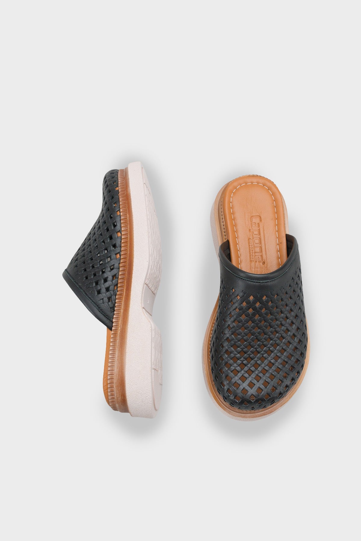 Madelle Hakiki Deri Dolgu Topuk Zımbalı Kadın Sabo