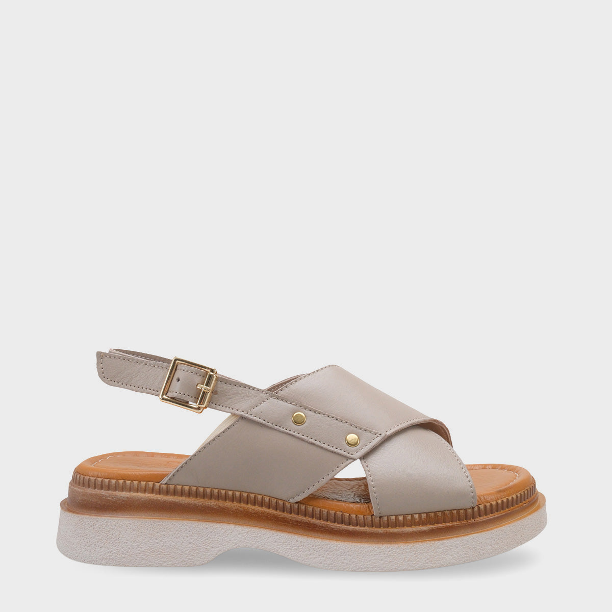 Katy Hakiki Deri Soft Konfor Dolgu Topuk Kadın Sandalet