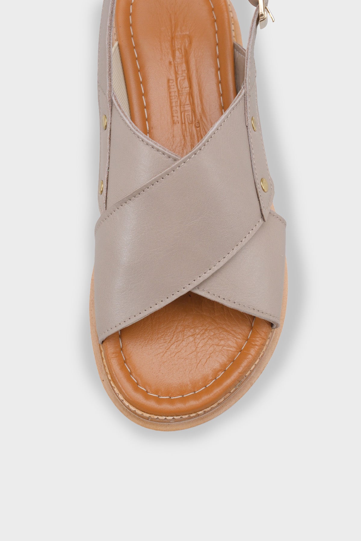 Katy Hakiki Deri Soft Konfor Dolgu Topuk Kadın Sandalet