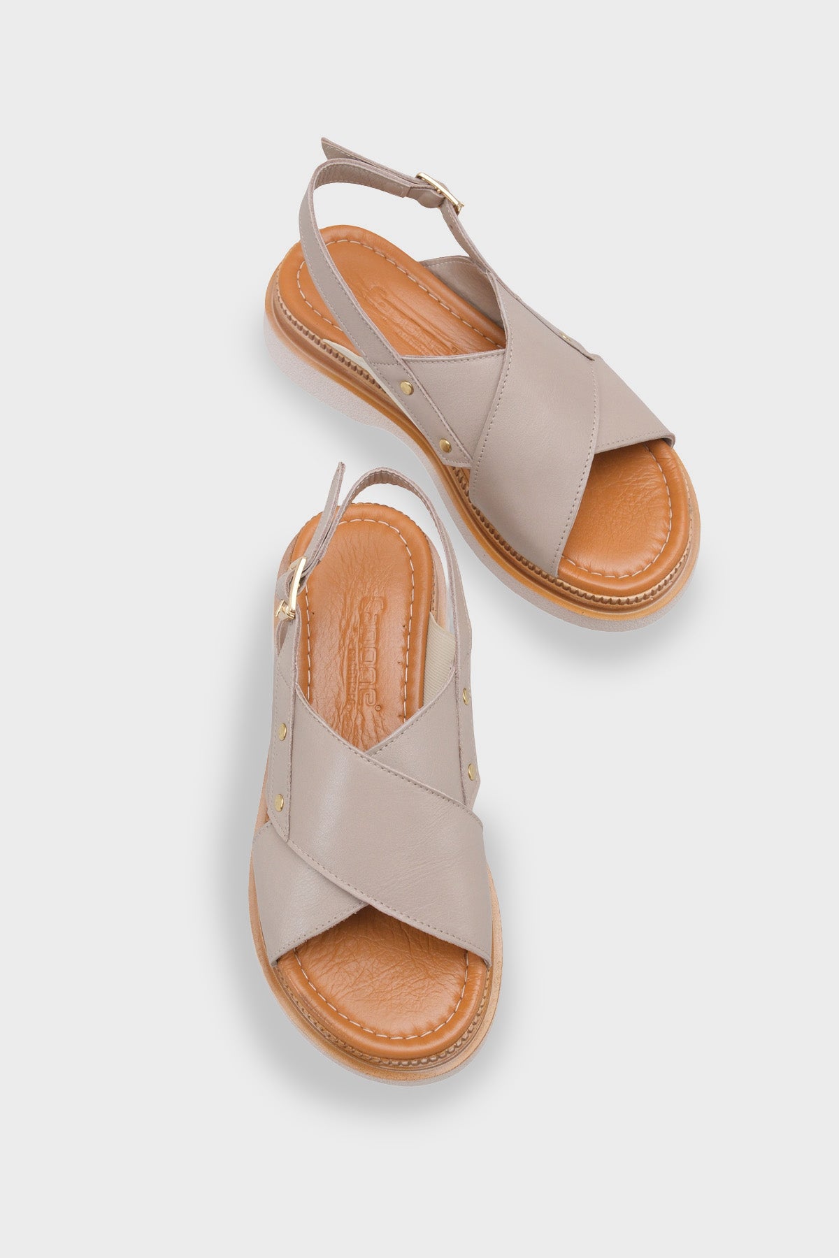 Katy Hakiki Deri Soft Konfor Dolgu Topuk Kadın Sandalet