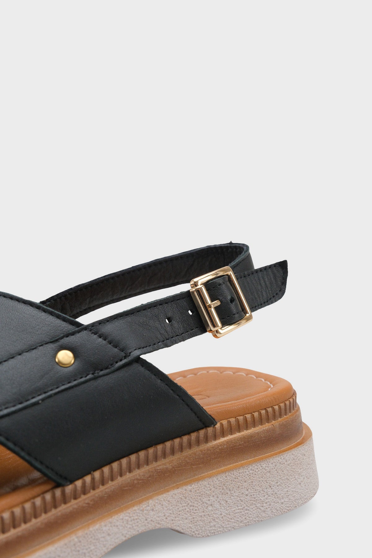 Katy Hakiki Deri Soft Konfor Dolgu Topuk Kadın Sandalet