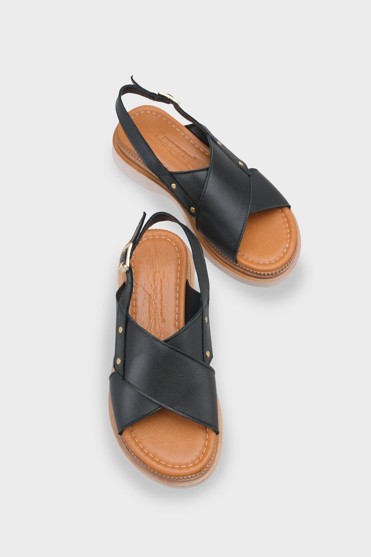 Katy Hakiki Deri Soft Konfor Dolgu Topuk Kadın Sandalet