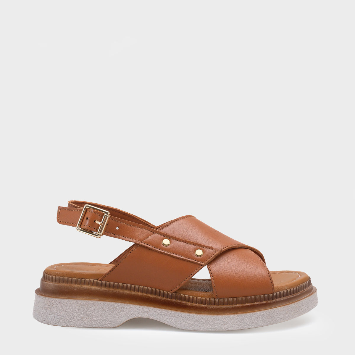 Katy Hakiki Deri Soft Konfor Dolgu Topuk Kadın Sandalet