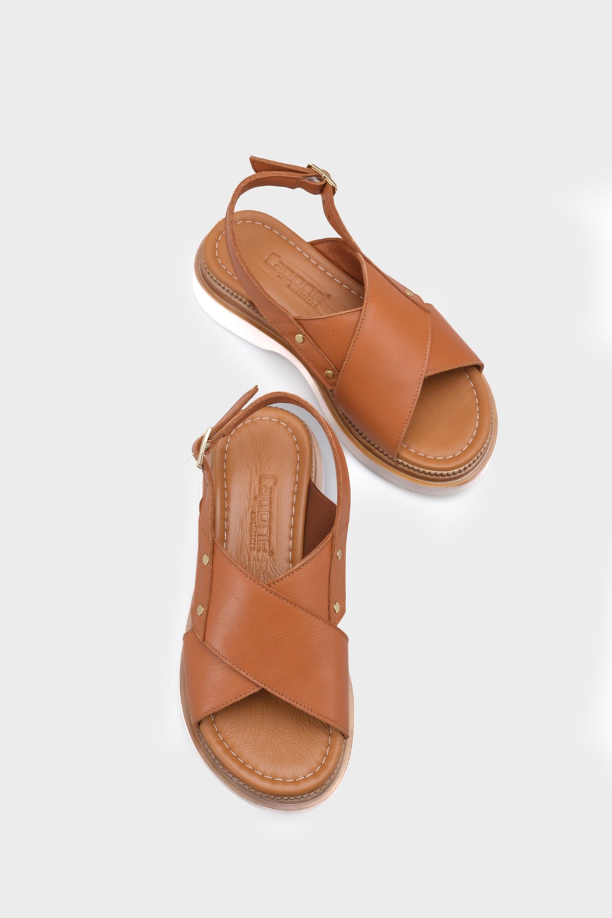 Katy Hakiki Deri Soft Konfor Dolgu Topuk Kadın Sandalet