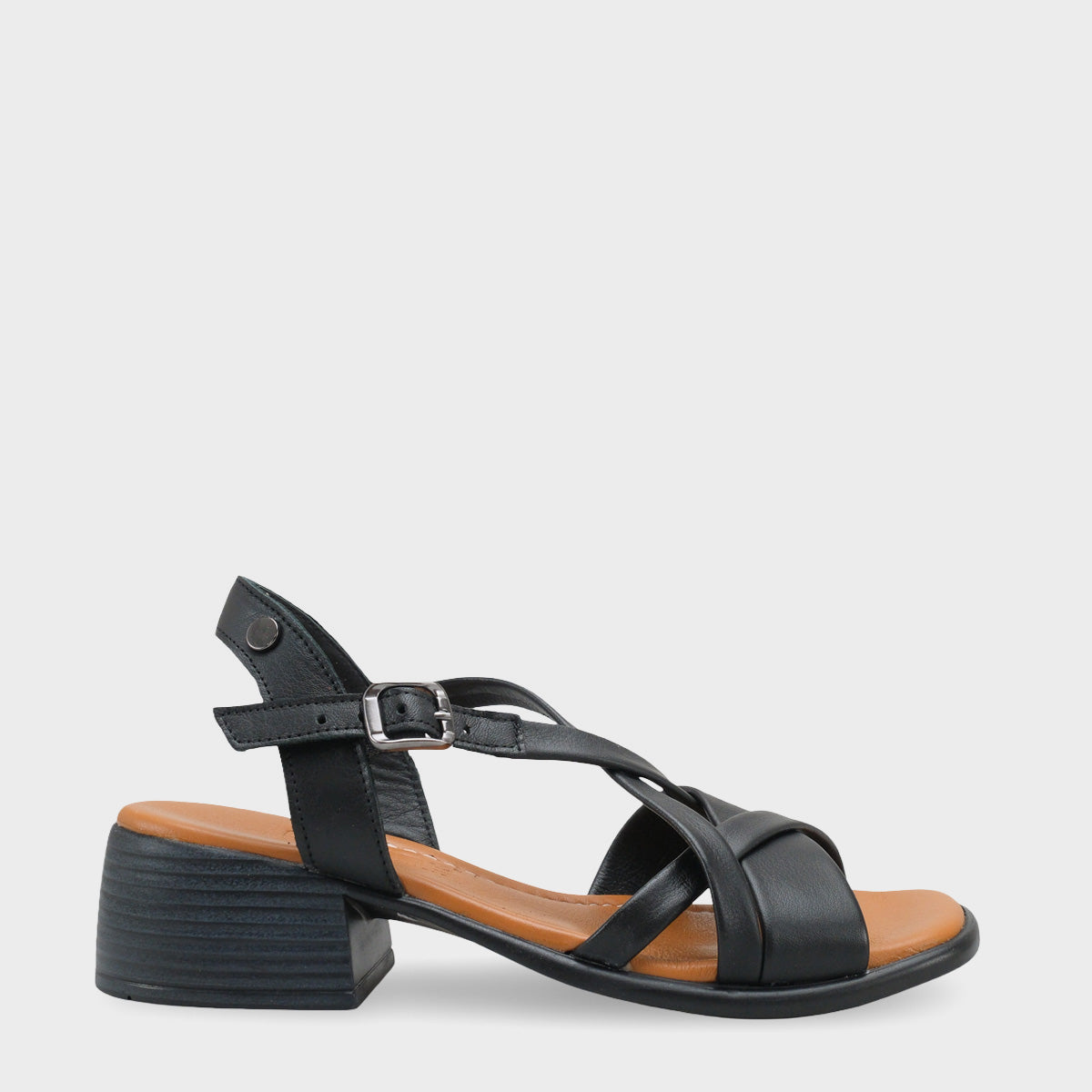 Noreen Hakiki Deri Orta Topuklu Kadın Sandalet