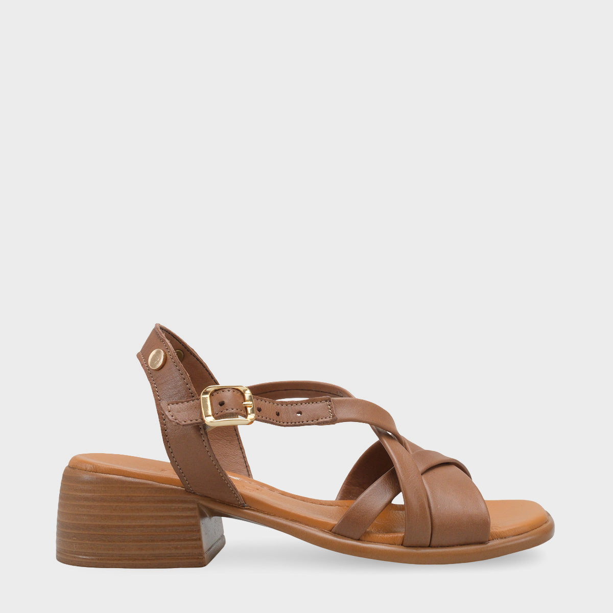 Noreen Hakiki Deri Orta Topuklu Kadın Sandalet