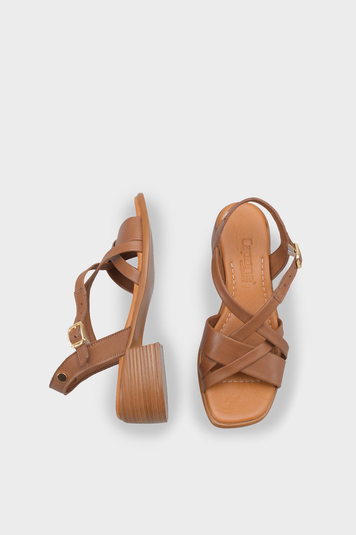 Noreen Hakiki Deri Orta Topuklu Kadın Sandalet