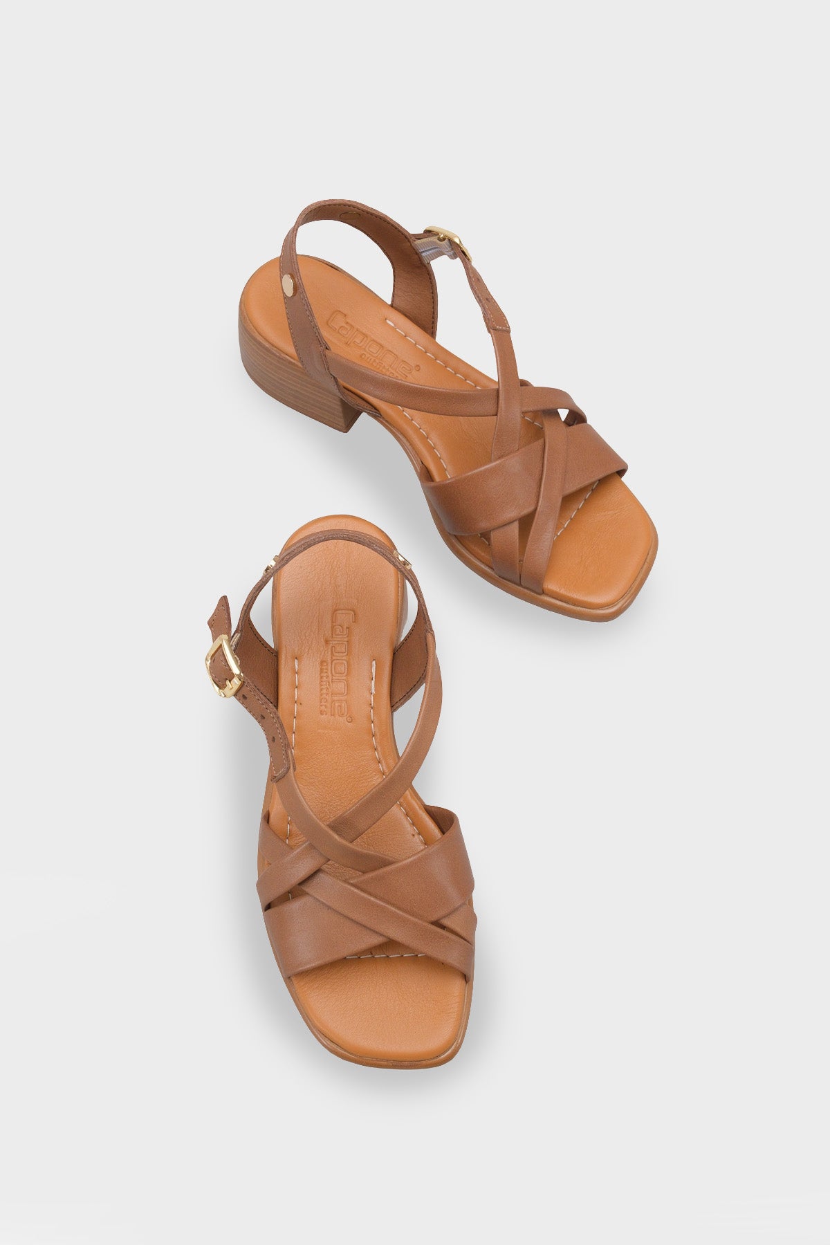 Noreen Hakiki Deri Orta Topuklu Kadın Sandalet