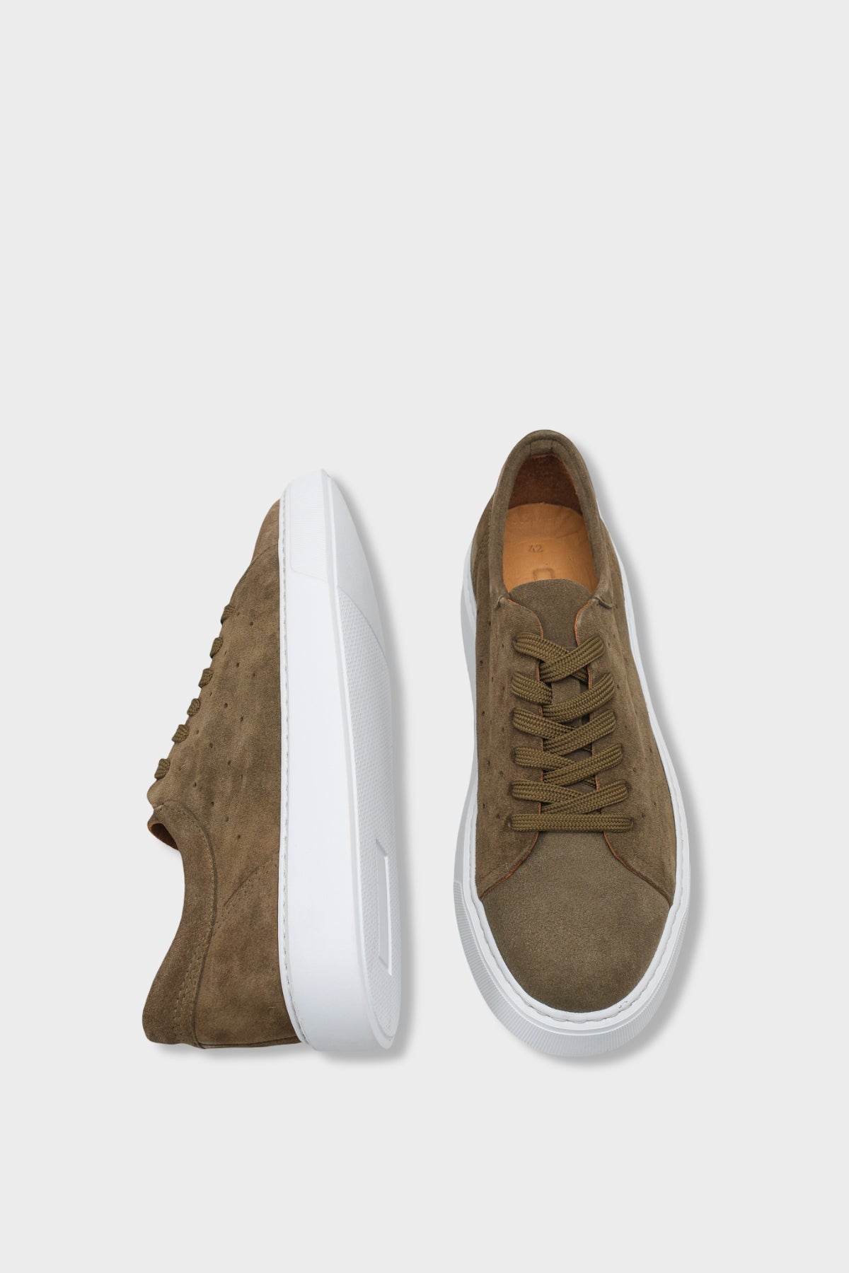 Chaim Hakiki Deri Erkek Günlük Şık Spor Ayakkabı Sneaker