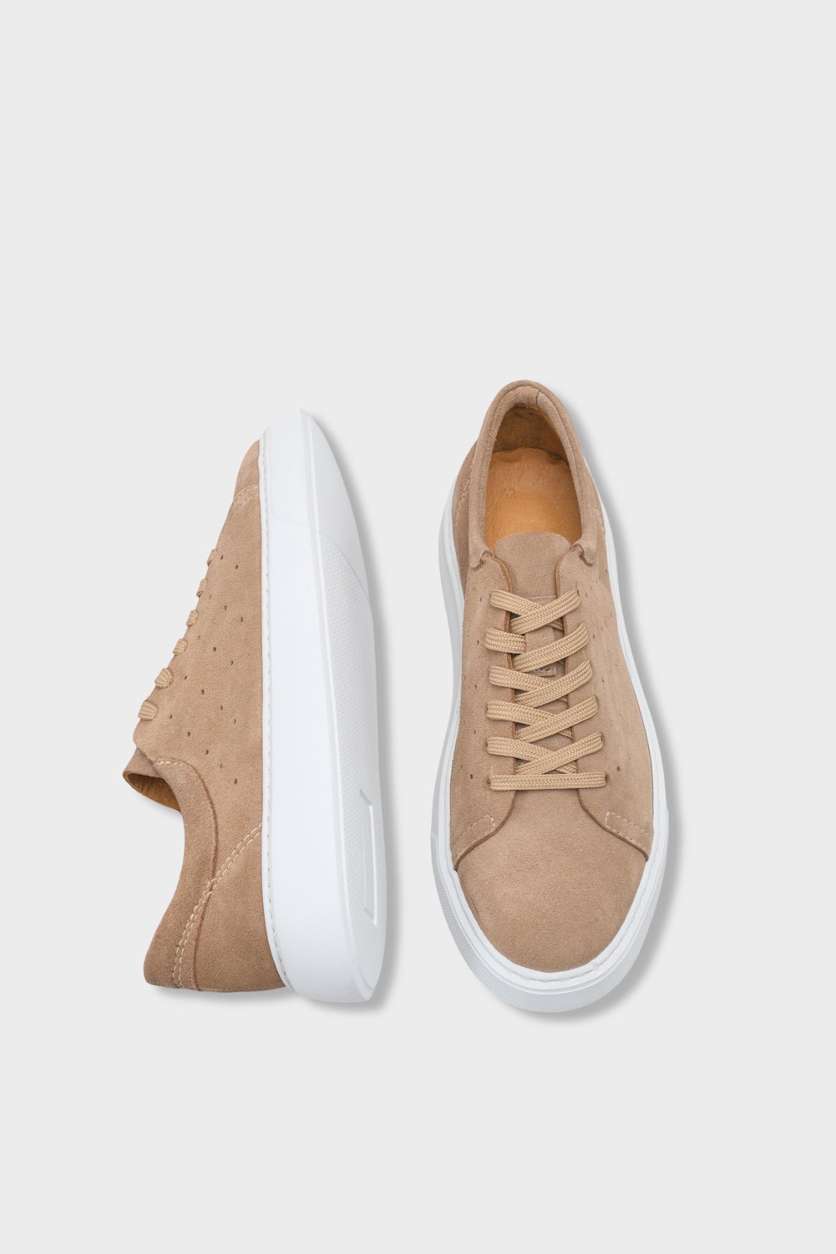 Chaim Hakiki Deri Erkek Günlük Şık Spor Ayakkabı Sneaker